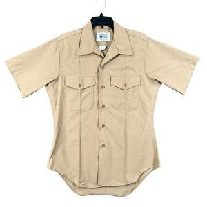 US Military Issued Defense Logistics Shirt Men 15.5 Khaki M-1 Wool Blend Uniform